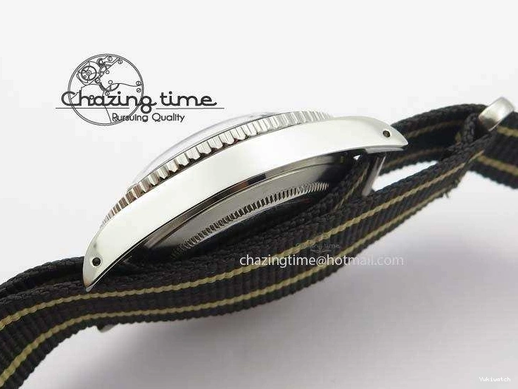 Strap SS Vintage On Dial Black A2836 Date Nylon No 1680 Submariner 0403